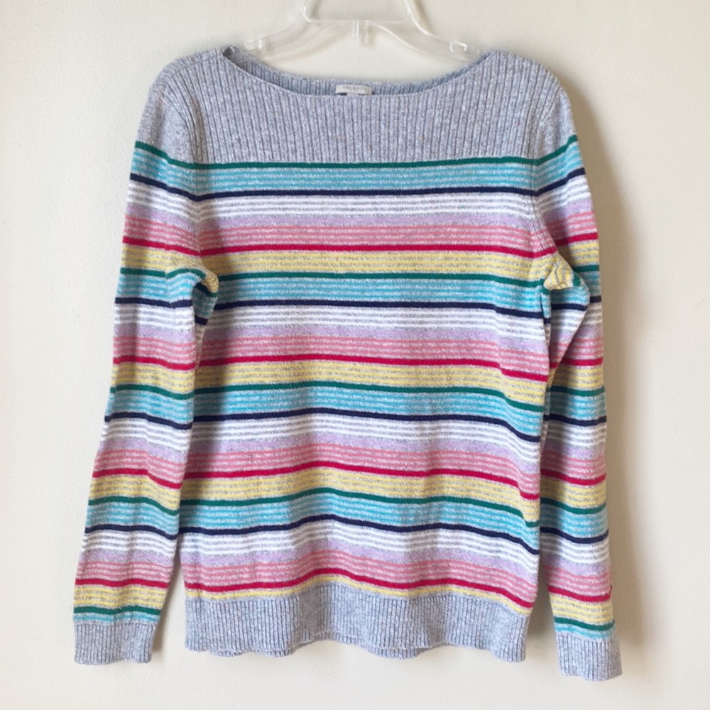 Talbots | Rainbow Stripe Boat Neck Sweater